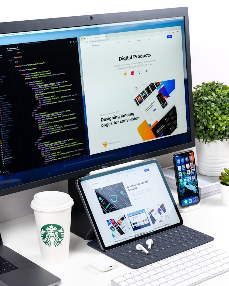Responsive landing page rendered on a laptop